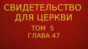 свидетельство для церкви том  5 глава 47