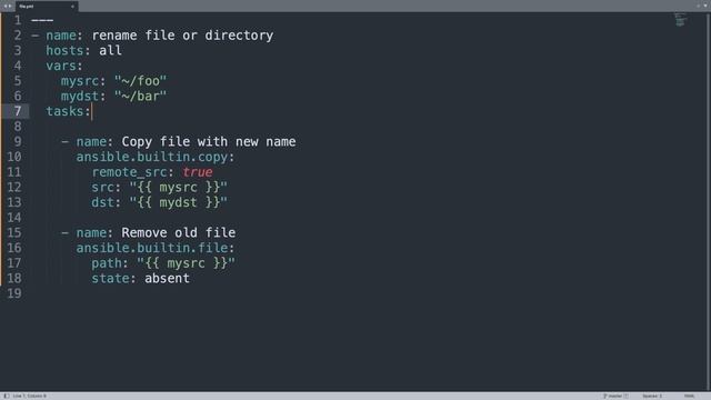Rename file or directory - Ansible module copy and file