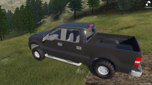 Outerra - Driving the Ford F-150 2004 on a Dirt Road смотреть онлайн