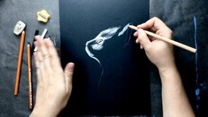 КОТ УГЛЁМ И МЕЛОМ • Как нарисовать • Свет и тень • Контраст • Черно-белый рисунок пастелью • Просто