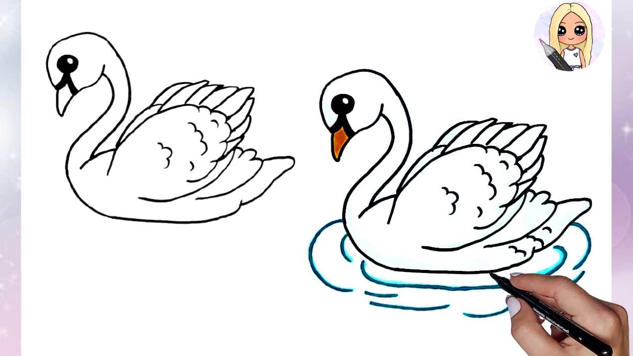 Как легко нарисовать лебедя  Эмоджи