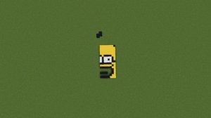 Homer Simpson falling pixel art in Minecraft Java