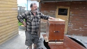 Узко высокий улей. ждём погоды. Узко высокая рамка.