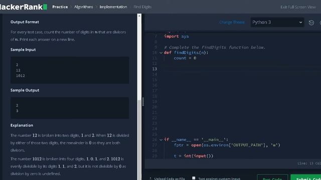 40 - Find Digits | Implementation | Hackerrank Solution | Python