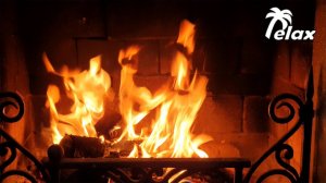 Bonfire in the Fireplace - the Sound of Fire and Crackling Wood