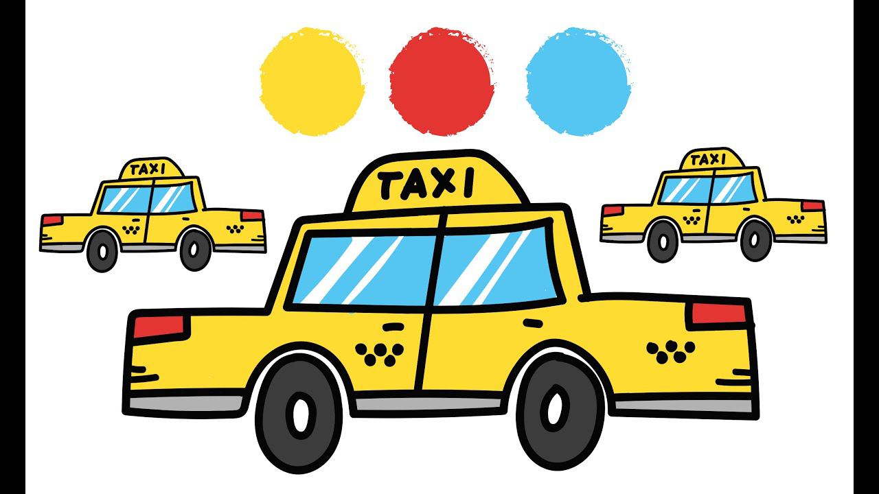 Раскраска ТАКСИ / Как рисовать ТАКСИ / Раскраски Машинки / Краски раскраски/ Раскраски для мальчиков смотреть онлайн