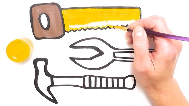 Как нарисовать и раскрасить ИНСТРУМЕНТЫ ДЛЯ РЕМОНТА / мультик раскраска / Раскраски Малышам смотреть онлайн