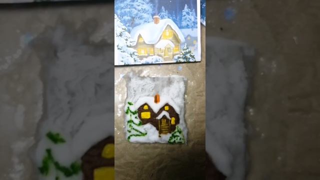 Открытка из ваты. Роспись. смотреть онлайн