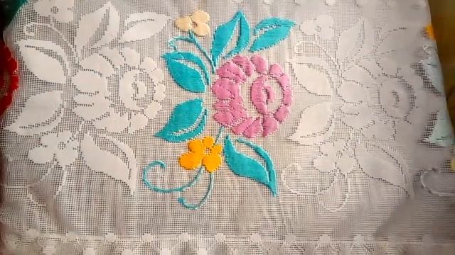 Занавески из СТАРЫХ ТЮЛЕЙ I Вышивка гладью I DIY