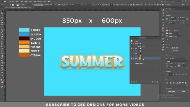 Create Modern Style 3D Text Effect in Illustrator - Summer Text Effect смотреть онлайн