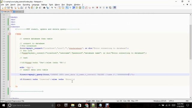 Insert, Update, Delete query in PHP MySql | PHP Tutorial | #snglobalservices #learnphp #learncoding
