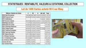 Analyse et rentabilité du lot de 1400 cartes acheté pour 90 Euros sur Ebay