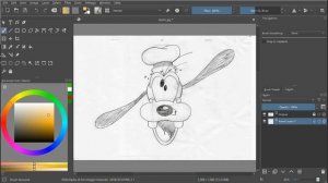 Coloring a Pencil Sketch in Krita