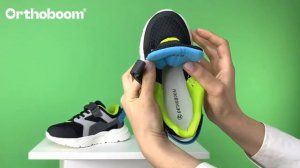 Обзор кроссовок ORTHOBOOM 30225-10 черный-серый-салатовый