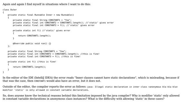 Software Engineering: modifier 'static' is only allowed in constant variable declarations; WHY? смотреть онлайн