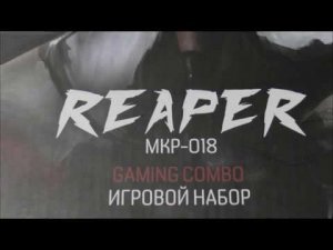 REAPER  (MKP-018) 3-В-1:МЫШЬ,КЛАВИАТУРА И КОВЕР ДЛЯ МЫШИ (Распаковка)MOUSE,KEYBOARD AND MOUSE CARPET