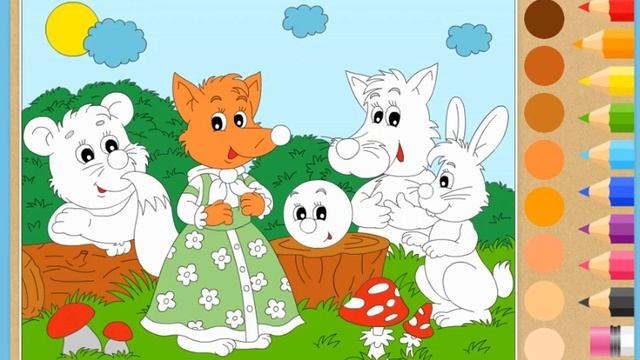 РАСКРАСКА "КОЛОБОК". смотреть онлайн