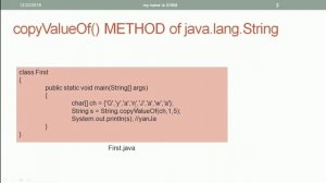 String API in Java | #23 | Various copyValueOf() Methods of the String Class in Java