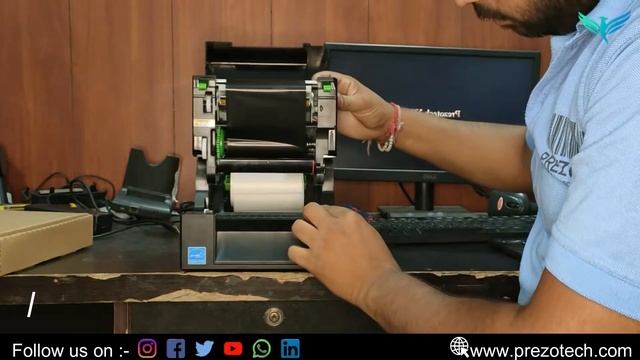 How to Setup TSC TE 244 Barcode Label Printer | Label and Ribbon setting | Printing test @prezotech