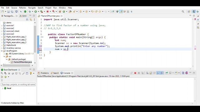 Java Program to find Factor of a number Enter by the user смотреть онлайн
