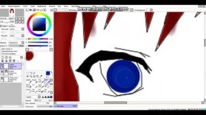 Рисуем глаз в Paint tool Sai мышкой.