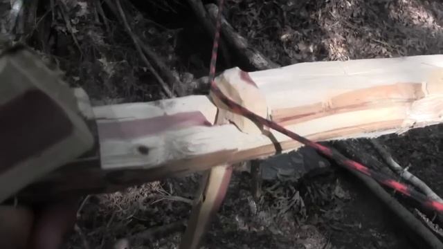 Build a Primitive Survival Crossbow with just a knife and rope смотреть онлайн