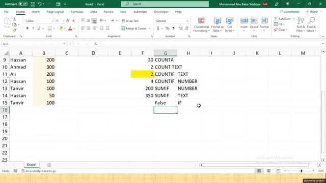 Session 12: How to use functions in Microsoft Excel