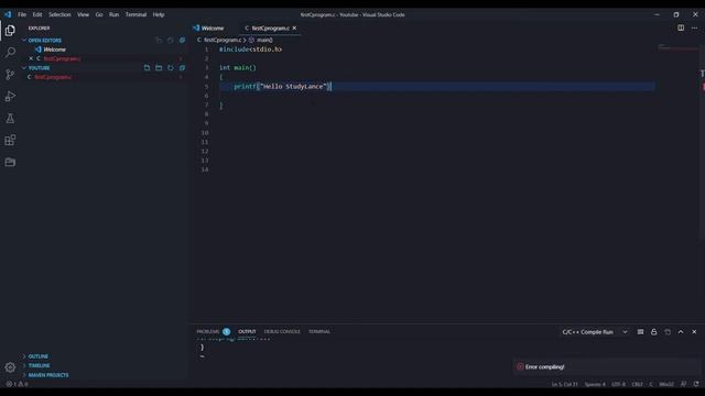 2.C Tutorial: First C program, preprocessor directives, printf(), Format specifier, pograms(example