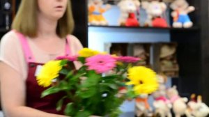 Собираем моно букет из герберы часть 1