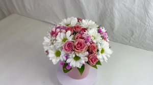 Букет в стаканчике Роза с хризантемой