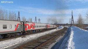 "Дал медведя и отличное приветствие" Тепловоз ТЭП70-0534 с пассажирским поездом Екатеринбург-Приобь