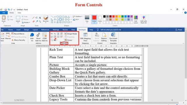 FORM DESIGN IN WORD смотреть онлайн