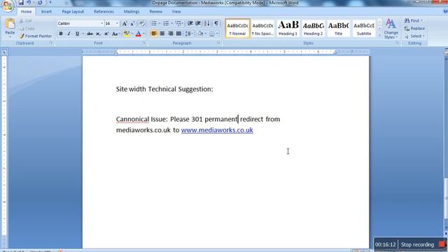 Onpage Documentation technical Phase - 2nd Class - www mediaworks co