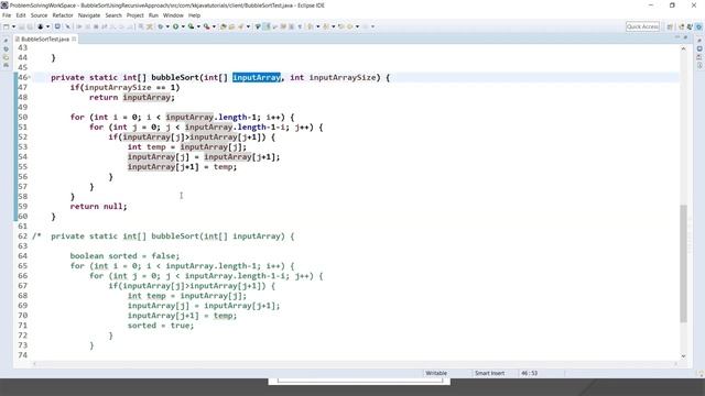 Java program for Bubble Sort using Recursive Approach || Bubble sort using Recursion  in java
