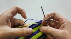 Смена цвета нити без ступеньки при круговом вязании