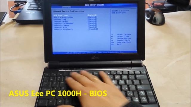 ASUS Eee PC 1000H jak wejść do BIOSa guzik F2