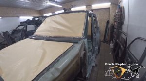УАЗ Патриот! Полная покраска в защитное покрытие Raptor с заменой цвета.