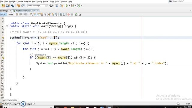Duplicate Elements in Array(Integer and String Array) - Hindi