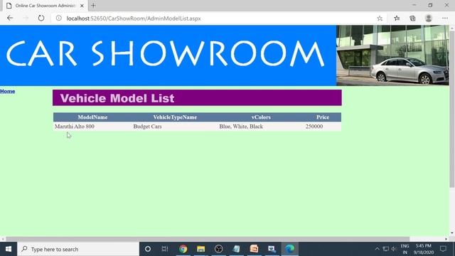C# Project   Online Car Showroom Management Asp net SqlServer Web Application Project Demo 111