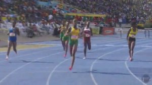 Crystal Morrison (Jago) wins the Class 3 girls 80mH in 11.22 Champs 2017