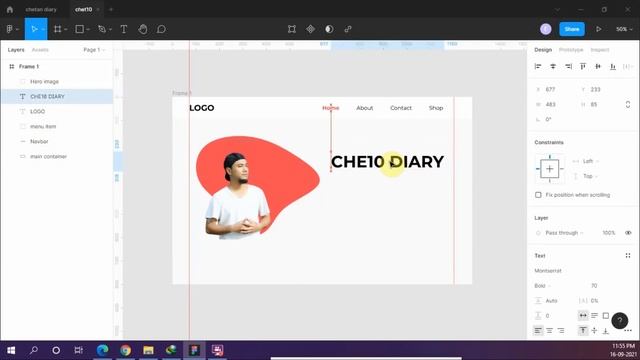 Website Design  Manipur  UI Design Figma Trial Simple UI Design  speed art design che10diary