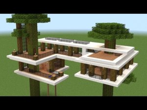 Майнкрафт  Как построить современный дом на дереве. Minecraft