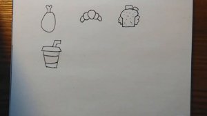 Как нарисовать еду, завтрак, фастфуд. Рисование для новичков.