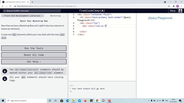 Bootstrap Tutorial 22 - split bootstrap row - freecodecamp смотреть онлайн