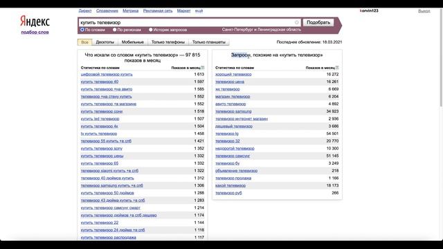 Семантическое ядро за 5 минут. Учимся собирать список ключевых слов с помощью Яндекс Wordstat