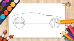 Учимся рисовать спорткар Уроки рисования для детей