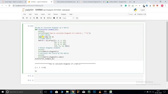 Diagonal & Trace of a Matrix смотреть онлайн
