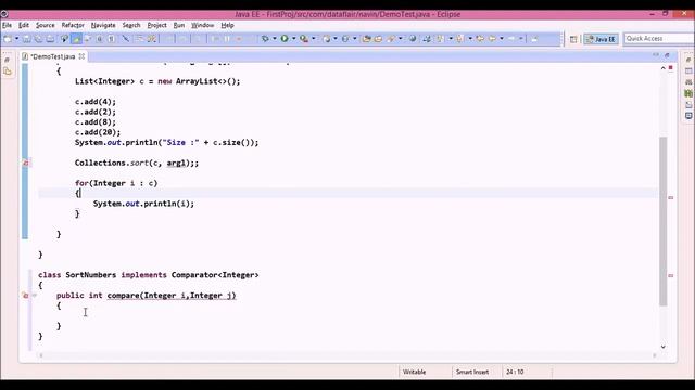Java Collection List Sort using Comparator Interface смотреть онлайн
