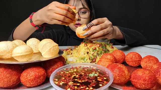 Eating Spicy Pani Puri, Dahi Poori | Big Bites| Asmr Eating | Mukbang | Golgappe Eating | Panipuri