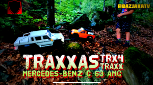 TRAXXAS TRX4 TRAXX & Mercedes-Benz G 63 AMG 6x6 на пульте в лесных скалах